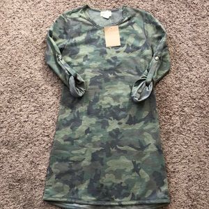 New! Camo Sweatshirt Dress